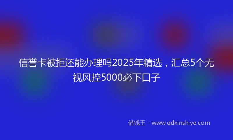 信誉卡被拒还能办理吗2025年精选，汇总5个无视风控5000必下口子