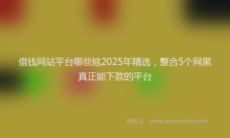 借钱网站平台哪些奿2025年精选，整合5个网黑真正能下款的平台