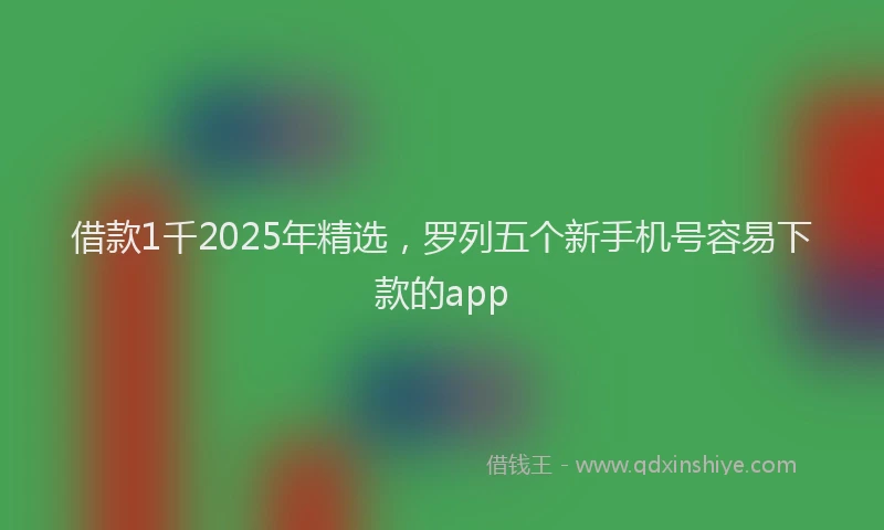 借款1千2025年精选，罗列五个新手机号容易下款的app
