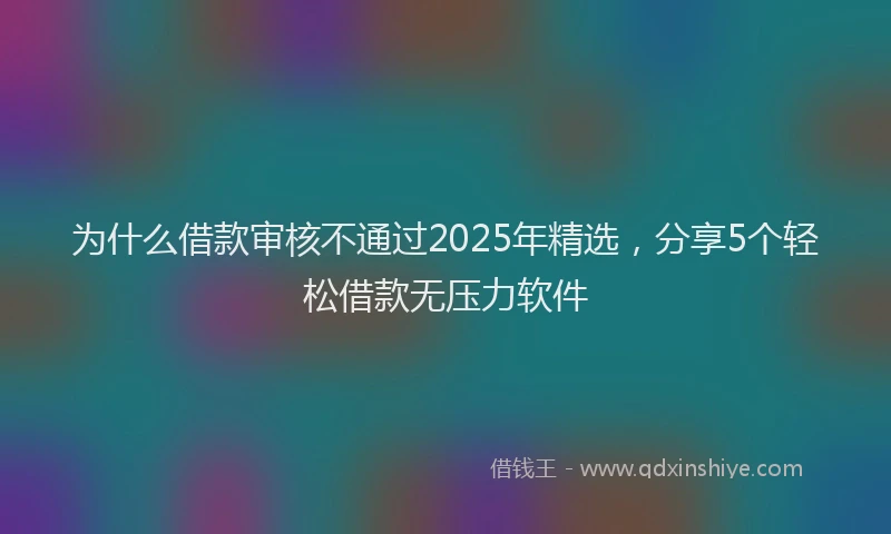 为什么借款审核不通过2025年精选，分享5个轻松借款无压力软件