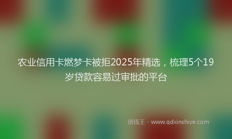 农业信用卡燃梦卡被拒2025年精选，梳理5个19岁贷款容易过审批的平台