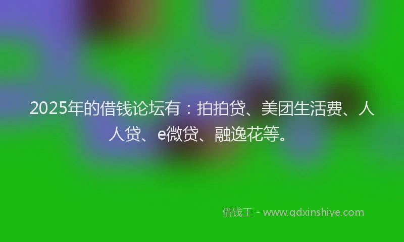 2025年的借钱论坛有：拍拍贷、美团生活费、人人贷、e微贷、融逸花等。