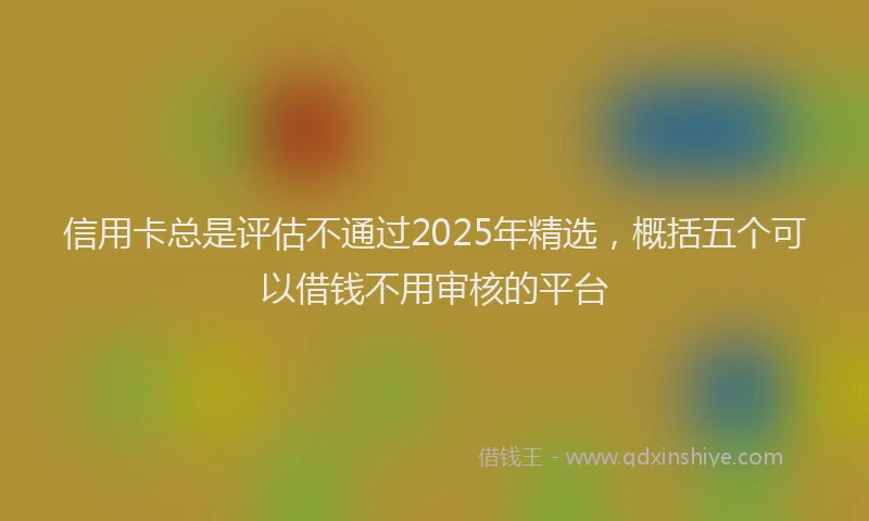 信用卡总是评估不通过2025年精选，概括五个可以借钱不用审核的平台