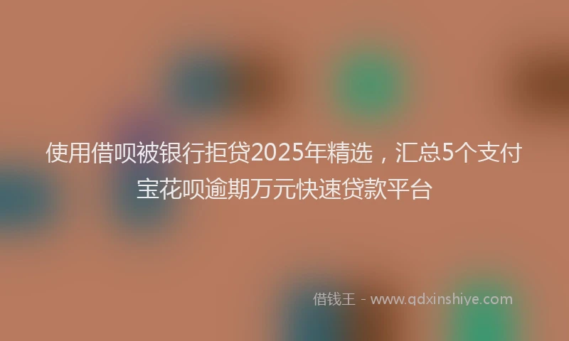 使用借呗被银行拒贷2025年精选，汇总5个支付宝花呗逾期万元快速贷款平台