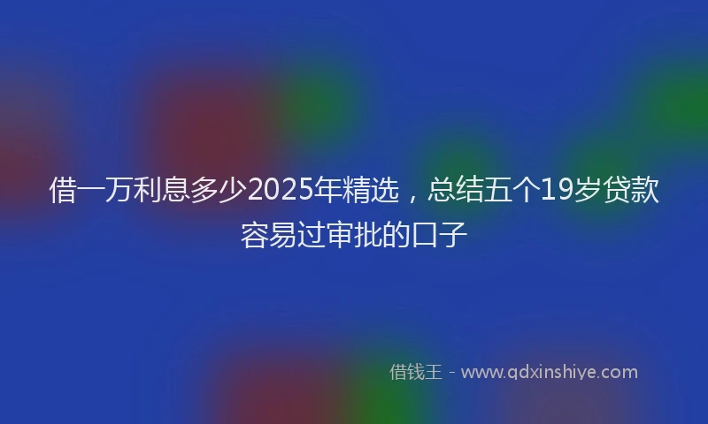 借一万利息多少2025年精选，总结五个19岁贷款容易过审批的口子