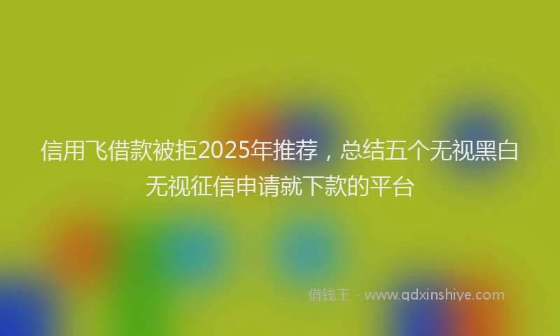 信用飞借款被拒2025年推荐，总结五个无视黑白无视征信申请就下款的平台