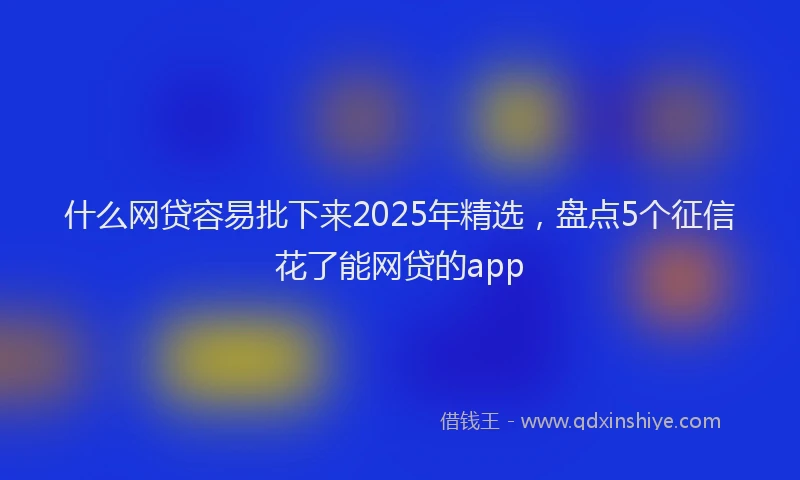 什么网贷容易批下来2025年精选，盘点5个征信花了能网贷的app