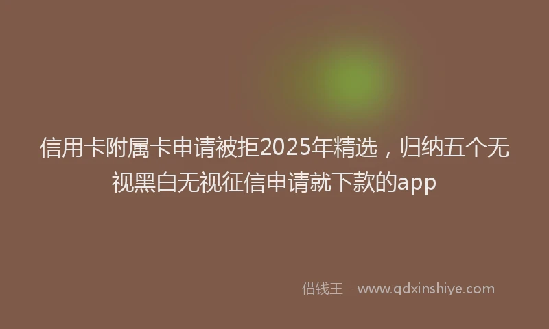 信用卡附属卡申请被拒2025年精选，归纳五个无视黑白无视征信申请就下款的app