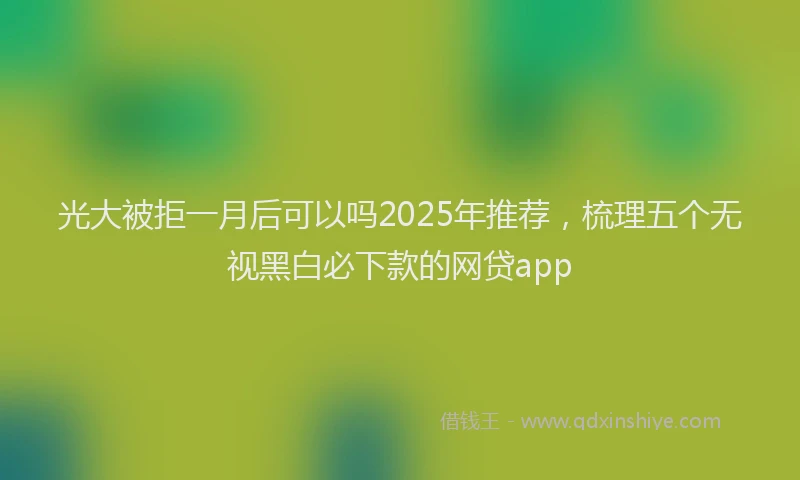 光大被拒一月后可以吗2025年推荐，梳理五个无视黑白必下款的网贷app