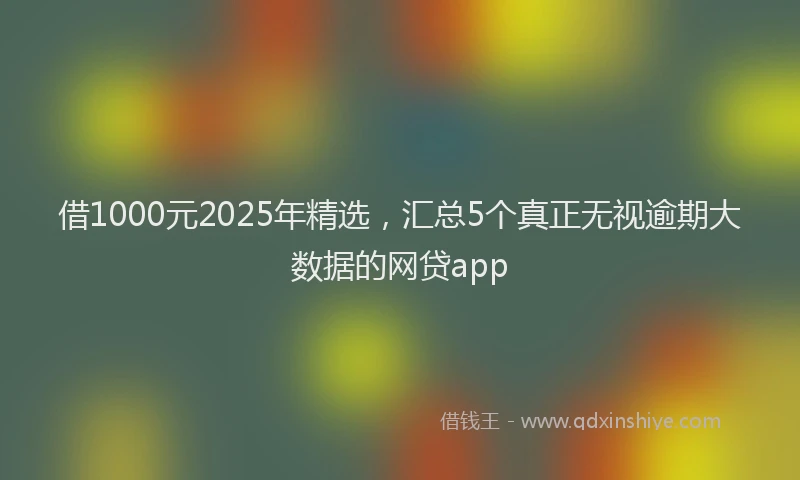 借1000元2025年精选，汇总5个真正无视逾期大数据的网贷app