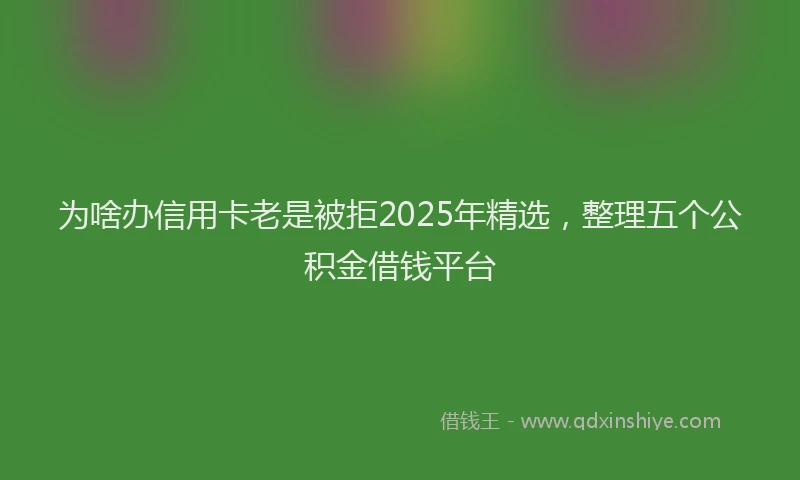 为啥办信用卡老是被拒2025年精选，整理五个公积金借钱平台