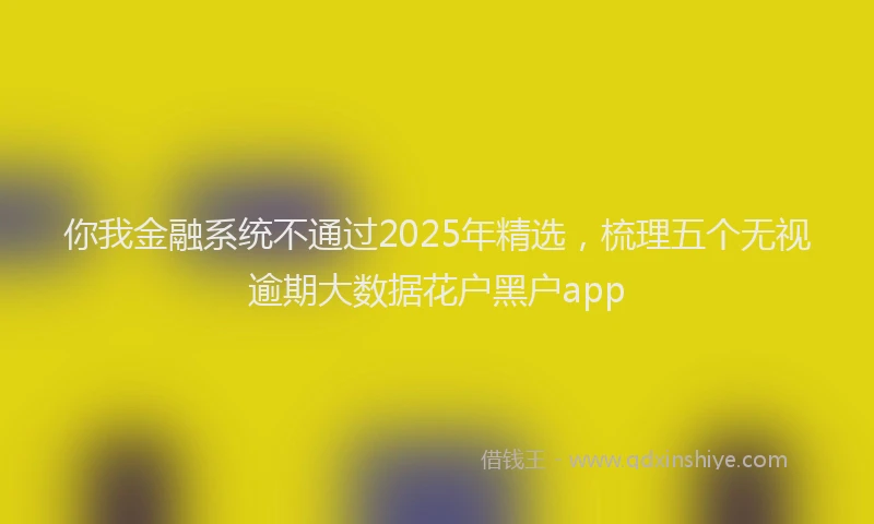 你我金融系统不通过2025年精选，梳理五个无视逾期大数据花户黑户app