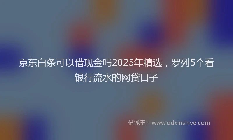 京东白条可以借现金吗2025年精选，罗列5个看银行流水的网贷口子