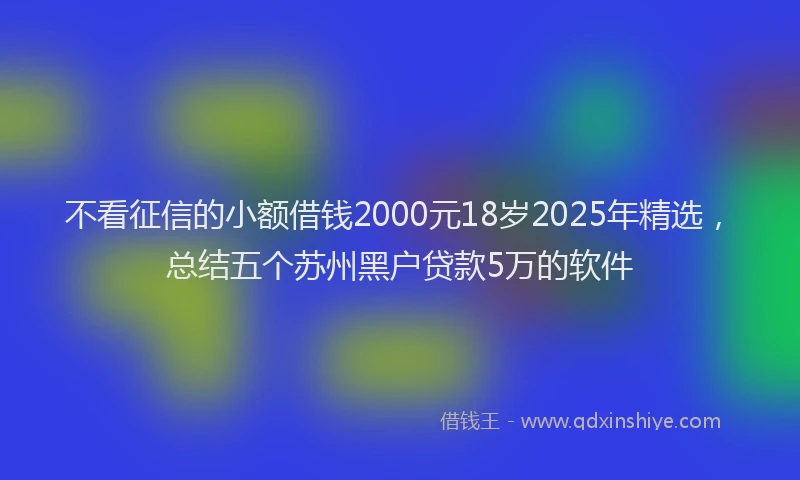 不看征信的小额借钱2000元18岁2025年精选，总结五个苏州黑户贷款5万的软件