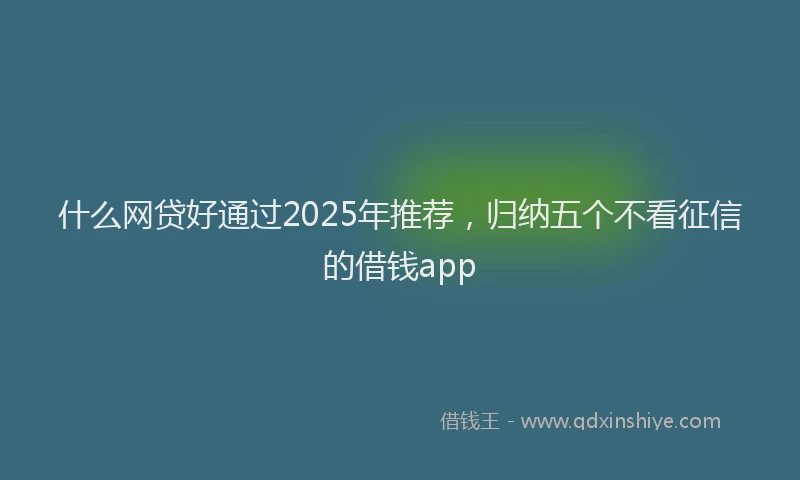 什么网贷好通过2025年推荐，归纳五个不看征信的借钱app