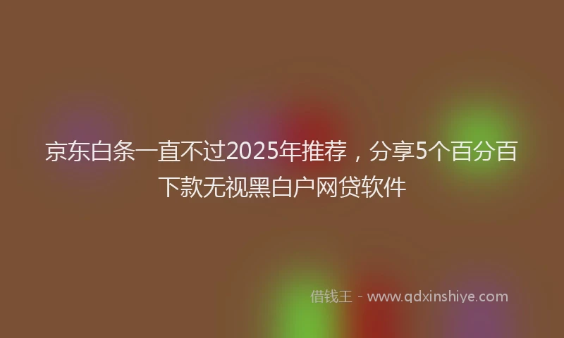 京东白条一直不过2025年推荐，分享5个百分百下款无视黑白户网贷软件