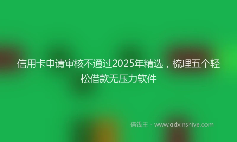 信用卡申请审核不通过2025年精选，梳理五个轻松借款无压力软件