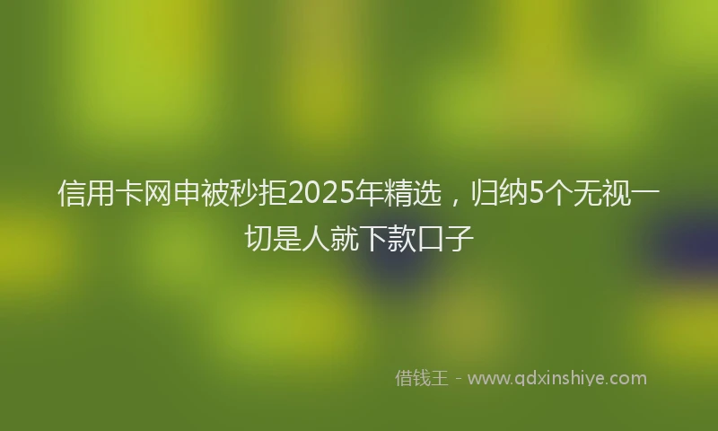 信用卡网申被秒拒2025年精选，归纳5个无视一切是人就下款口子