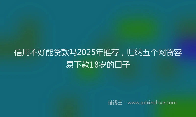 信用不好能贷款吗2025年推荐，归纳五个网贷容易下款18岁的口子