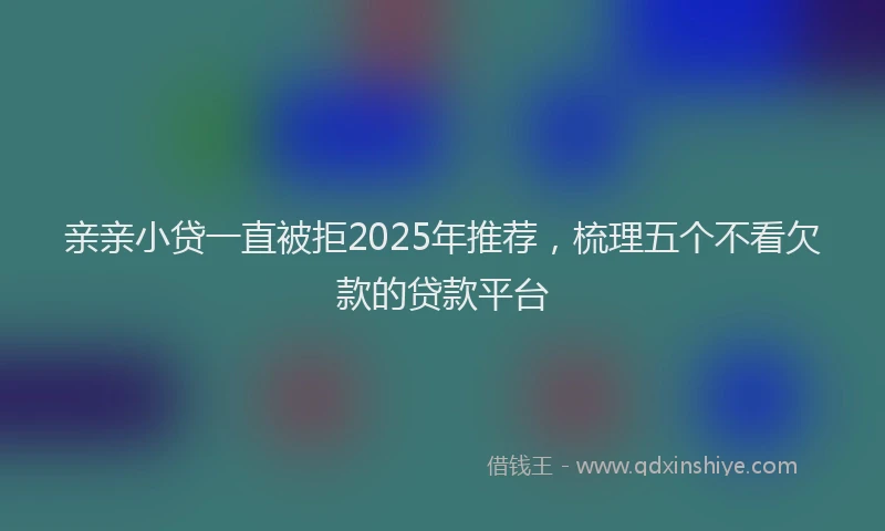 亲亲小贷一直被拒2025年推荐，梳理五个不看欠款的贷款平台