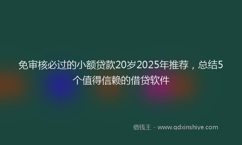 免审核必过的小额贷款20岁2025年推荐，总结5个值得信赖的借贷软件