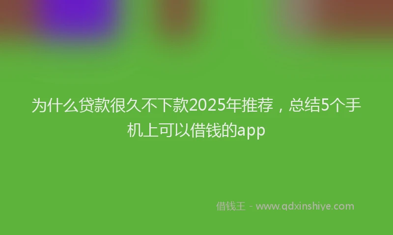 为什么贷款很久不下款2025年推荐，总结5个手机上可以借钱的app