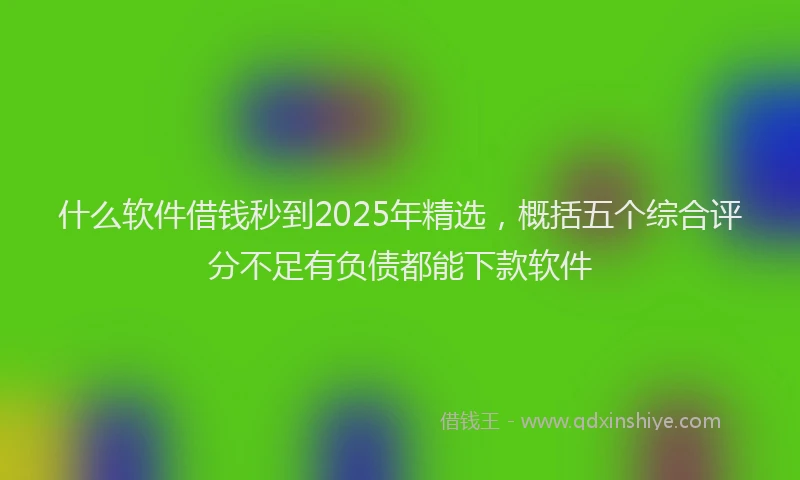 什么软件借钱秒到2025年精选，概括五个综合评分不足有负债都能下款软件