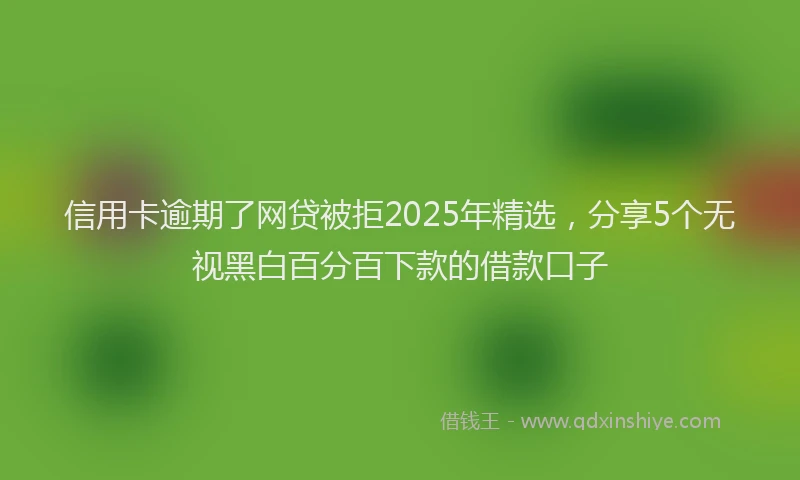 信用卡逾期了网贷被拒2025年精选，分享5个无视黑白百分百下款的借款口子