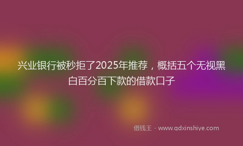 兴业银行被秒拒了2025年推荐，概括五个无视黑白百分百下款的借款口子