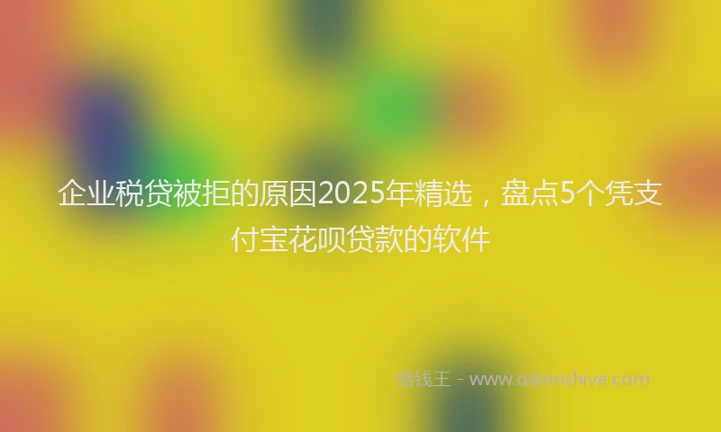 企业税贷被拒的原因2025年精选，盘点5个凭支付宝花呗贷款的软件