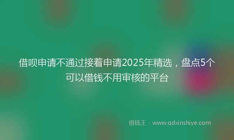 借呗申请不通过接着申请2025年精选，盘点5个可以借钱不用审核的平台
