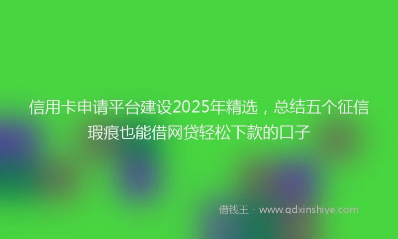 信用卡申请平台建设2025年精选，总结五个征信瑕疵也能借网贷轻松下款的口子