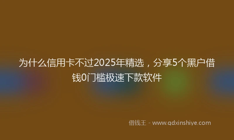 为什么信用卡不过2025年精选，分享5个黑户借钱0门槛极速下款软件