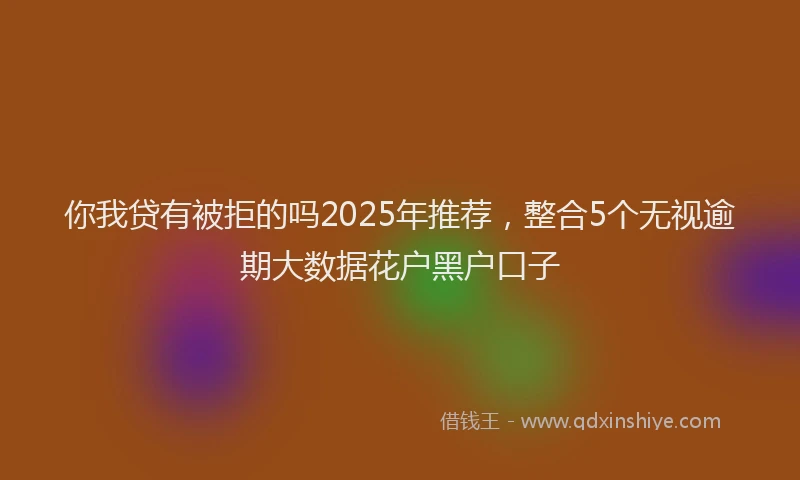 你我贷有被拒的吗2025年推荐，整合5个无视逾期大数据花户黑户口子