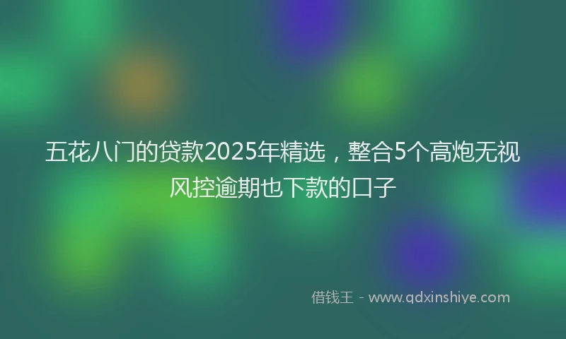 五花八门的贷款2025年精选，整合5个高炮无视风控逾期也下款的口子