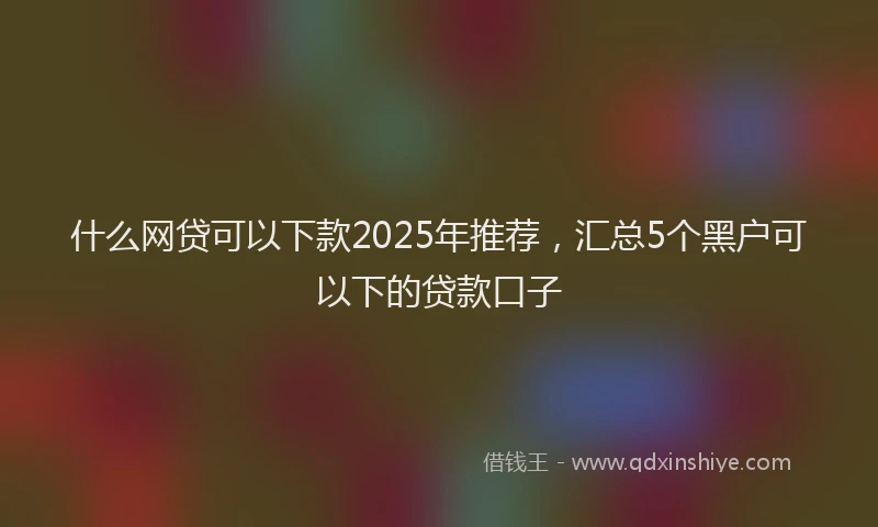 什么网贷可以下款2025年推荐，汇总5个黑户可以下的贷款口子