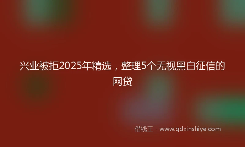 兴业被拒2025年精选，整理5个无视黑白征信的网贷