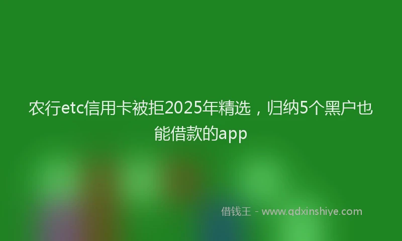 农行etc信用卡被拒2025年精选，归纳5个黑户也能借款的app