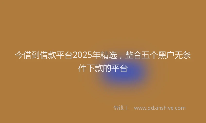 今借到借款平台2025年精选，整合五个黑户无条件下款的平台