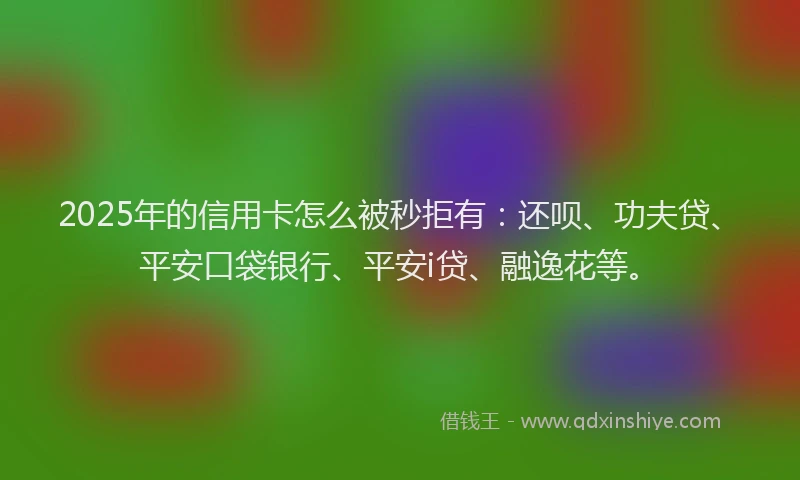 2025年的信用卡怎么被秒拒有：还呗、功夫贷、平安口袋银行、平安i贷、融逸花等。