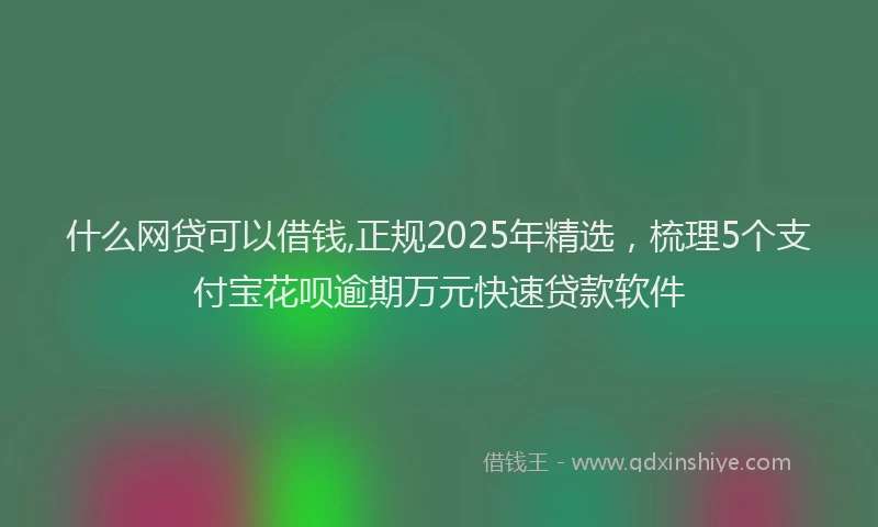 什么网贷可以借钱,正规2025年精选，梳理5个支付宝花呗逾期万元快速贷款软件