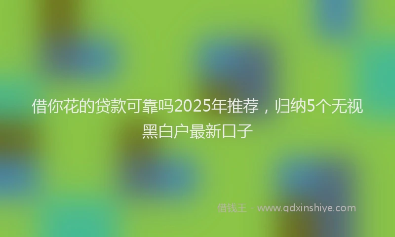 借你花的贷款可靠吗2025年推荐，归纳5个无视黑白户最新口子