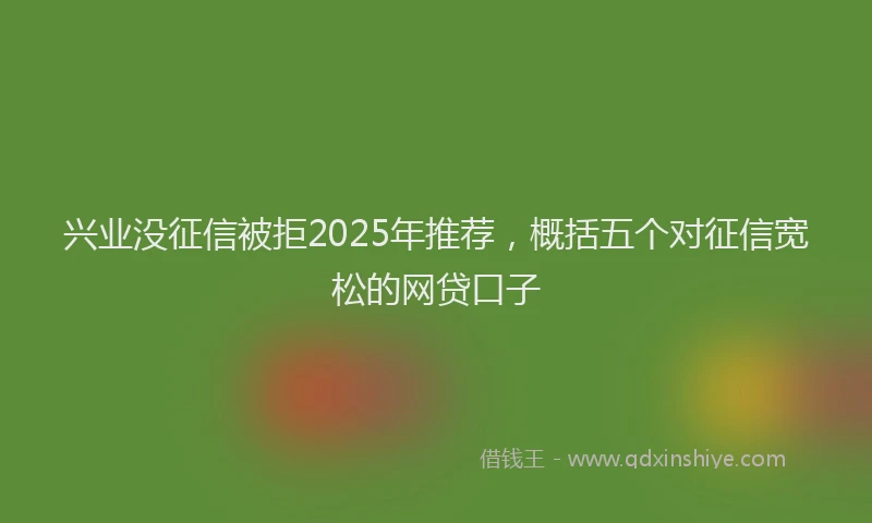 兴业没征信被拒2025年推荐，概括五个对征信宽松的网贷口子