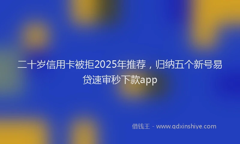 二十岁信用卡被拒2025年推荐，归纳五个新号易贷速审秒下款app