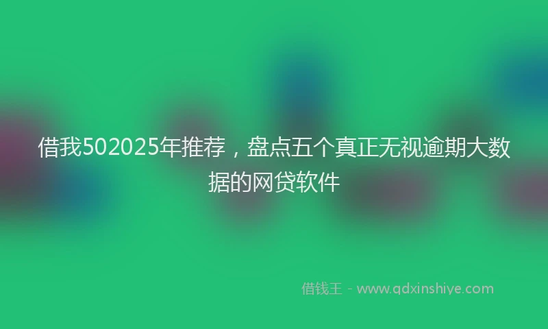 借我502025年推荐，盘点五个真正无视逾期大数据的网贷软件