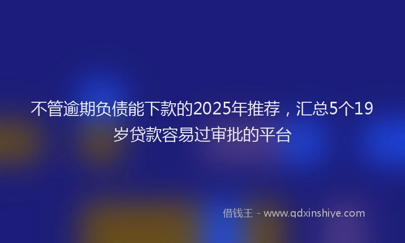 不管逾期负债能下款的2025年推荐，汇总5个19岁贷款容易过审批的平台