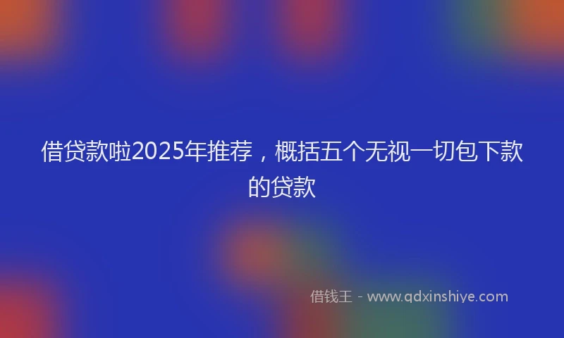 借贷款啦2025年推荐，概括五个无视一切包下款的贷款