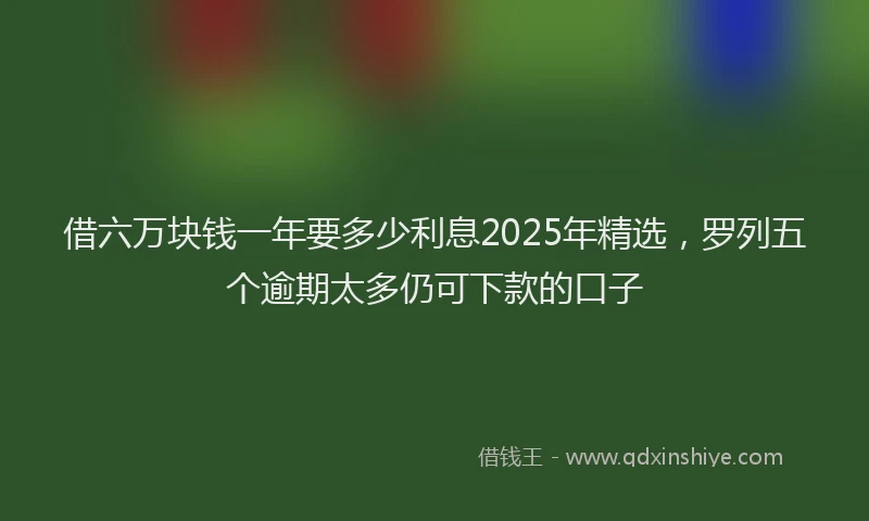 借六万块钱一年要多少利息2025年精选，罗列五个逾期太多仍可下款的口子