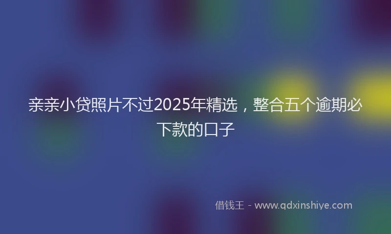 亲亲小贷照片不过2025年精选，整合五个逾期必下款的口子
