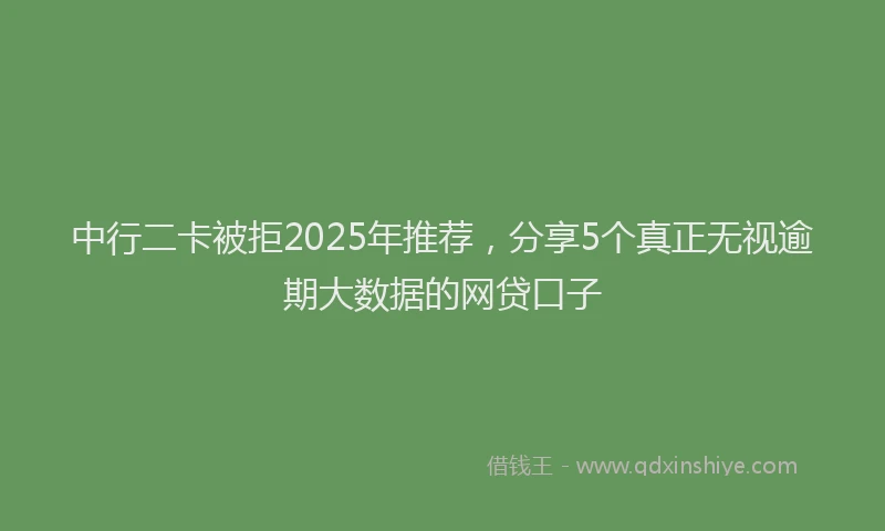 中行二卡被拒2025年推荐，分享5个真正无视逾期大数据的网贷口子